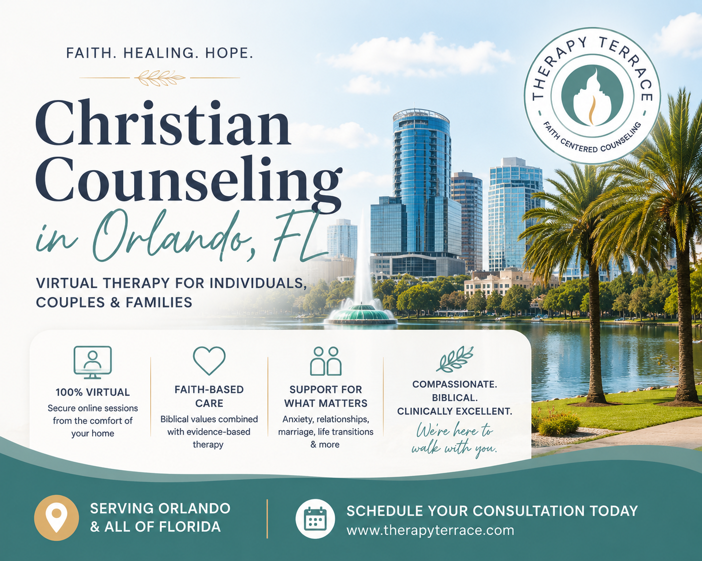 Virtual Christian counseling in Orlando Florida for individuals couples and families