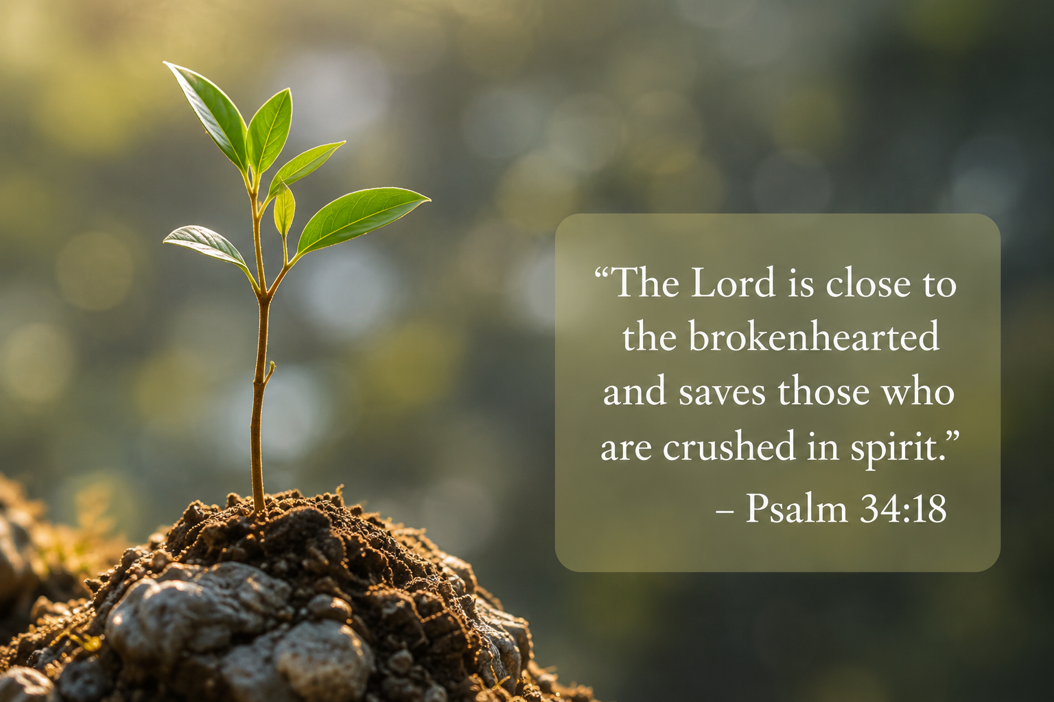 Young plant growing from the soil representing hope and healing during grief and loss counseling in Florida.