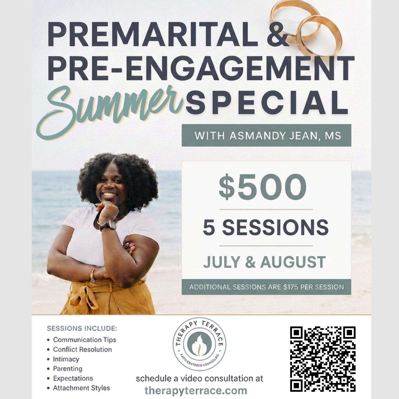 Christian premarital and pre-engagement counseling summer special in Florida with five counseling sessions for couples preparing for marriage.