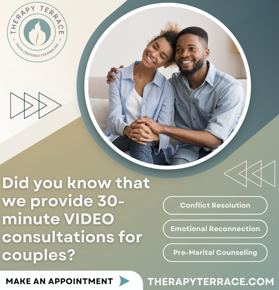 Couple sitting together representing communication challenges and negative relationship cycles in marriage counseling.